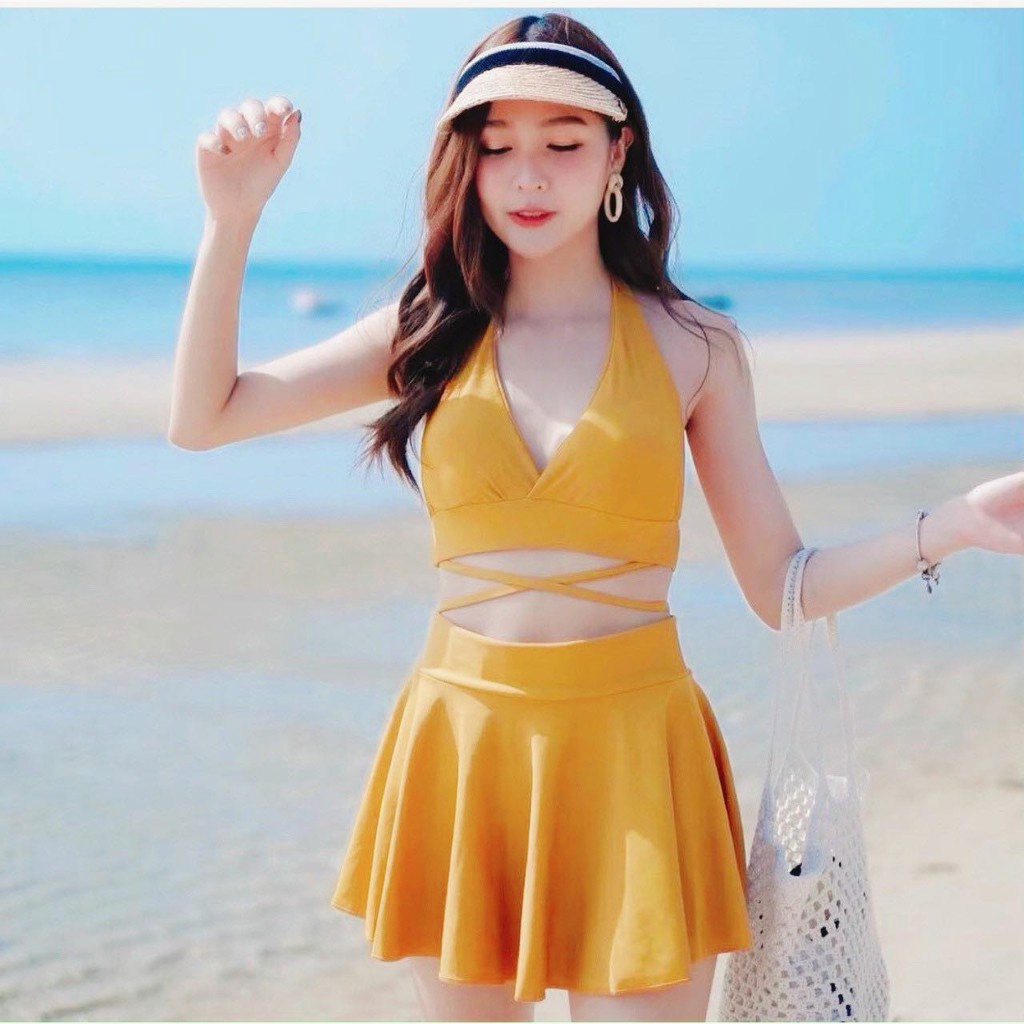 Đồ Bơi Nữ Hai Mảnh Quần Váy Nhiều Màu Freesize Bin Sports BHV115