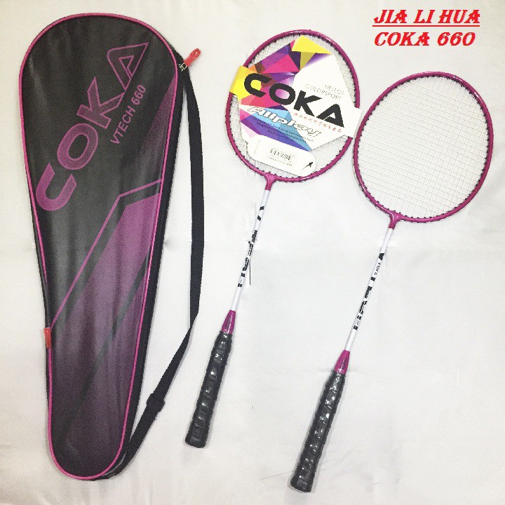 Bộ 2 vợt cầu lông cao cấp COKA 660 | Vợt cầu lông thi đấu