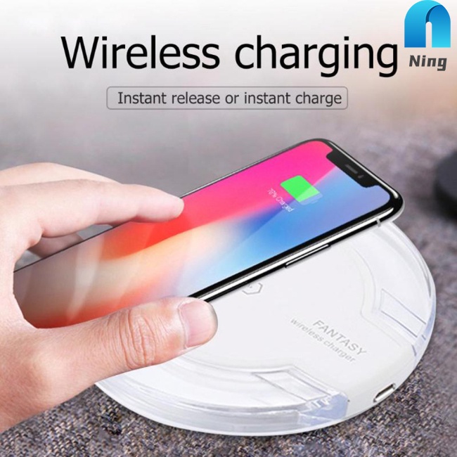 Đế Sạc Không Dây Siêu Mỏng Hình Tròn Cho Samsung Galaxy S9 Note Edge iPhone Xiaomi Huawei