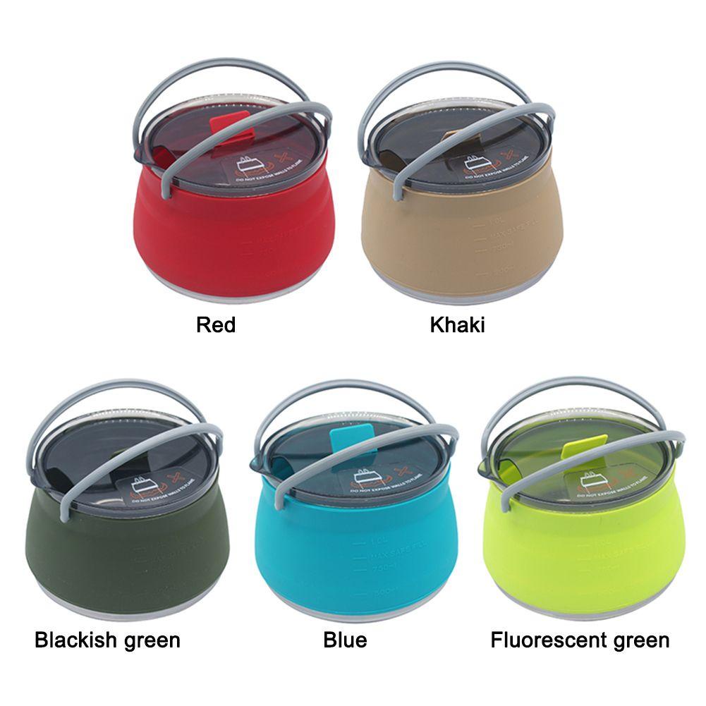 Ấm Trà / Cà Phê Bằng Silicone Thiết Kế Gấp Gọn Có Tay Cầm Tiện Lợi