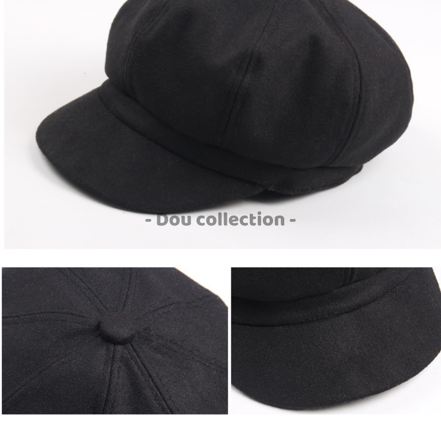 [NowShip2h] Mũ Beret (Mũ Nồi) Trơn Hình Bí Ngô Bát Giác Thời Trang Thu Đông Phong Cách Vintage - Mã NV039