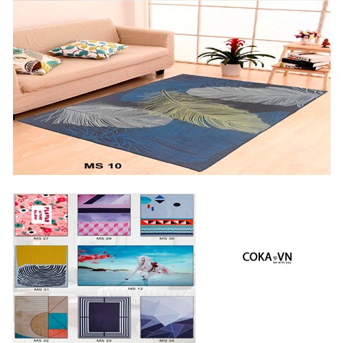 Thảm chân giường, thảm sofa, thảm trải nền nhà mặt lì Bali in 3D-TSLIN3D cao cấp, giá rẻ nhất thị trường