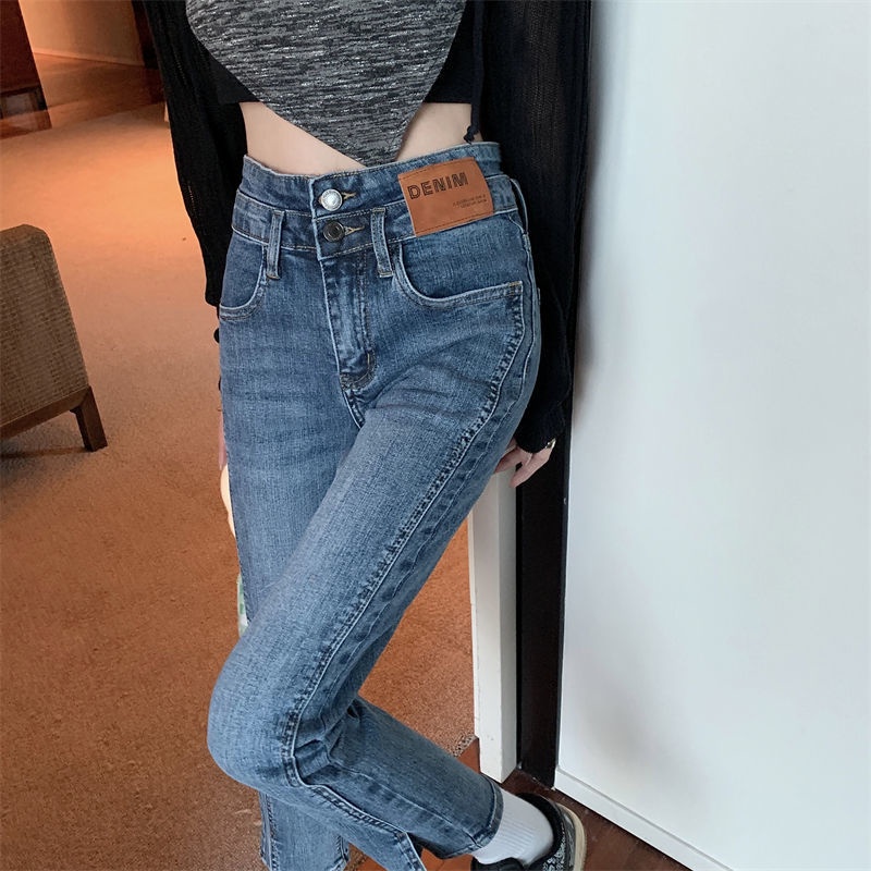 Quần Jean Nữ Lưng Cao Xẻ Tà Thời Trang Mới
