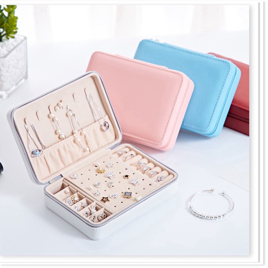 Hộp đựng Trang sức XẢ TỒN Hộp đựng nhẫn, dây chuyền, trang sức - Chất liệu Da pu chống thấm 17x12x5cm 9505