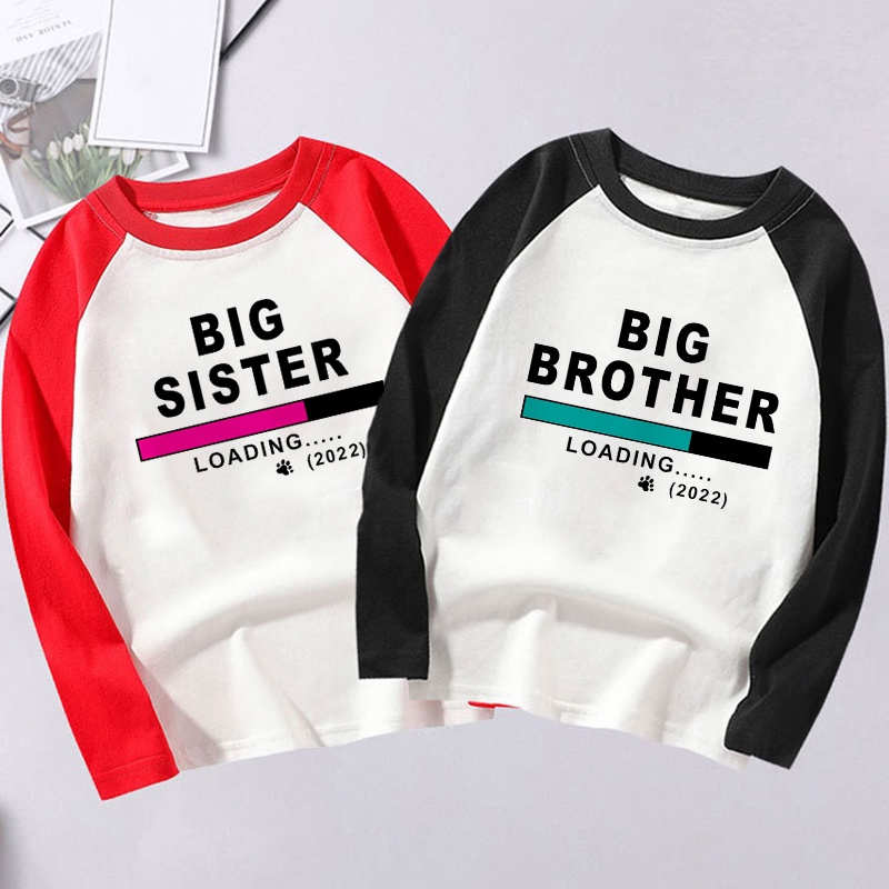 Áo Thun Tay Dài In Chữ I Am Going To Be A Big Brother / sister 2022 Cho Bé Trai Bé Gái
