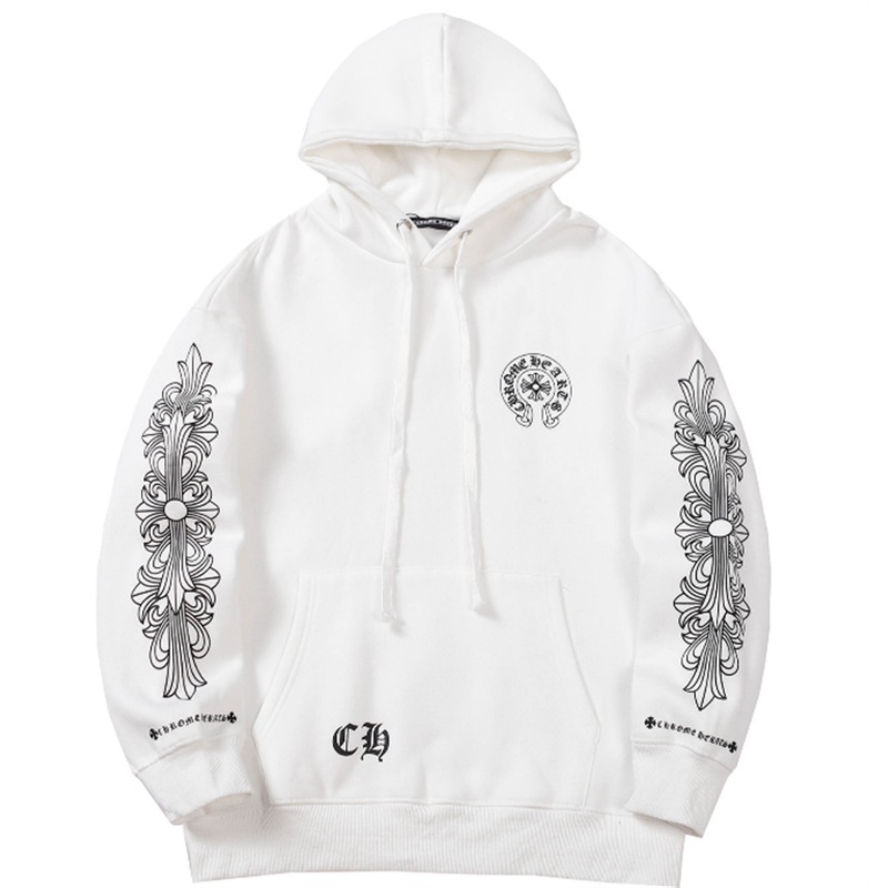 Áo hoodie nhung plus size in hình Chrome Hearts cổ điển dành cho nam và nữ