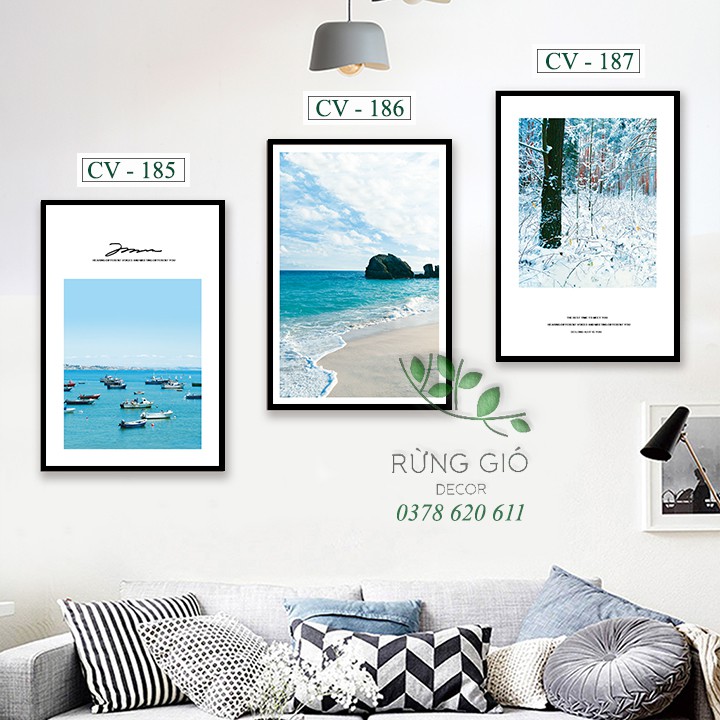 Khung tranh canvas hình lá cỡ 30x45 ( tranh kèm khung y hình ), Giá bán 1 tranh | BigBuy360 - bigbuy360.vn