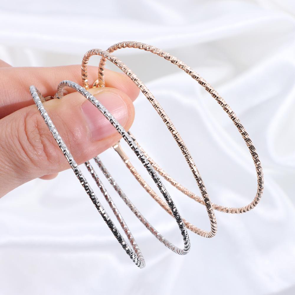 Bông Tai Hình Tròn Lớn Lấp Lánh Phong Cách Hàn Quốc