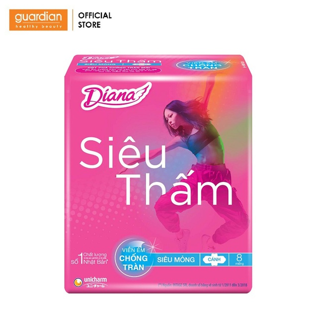 Băng Vệ Sinh Diana Siêu Thấm Siêu Mỏng Cánh 4Teen 23cm (8 miếng)