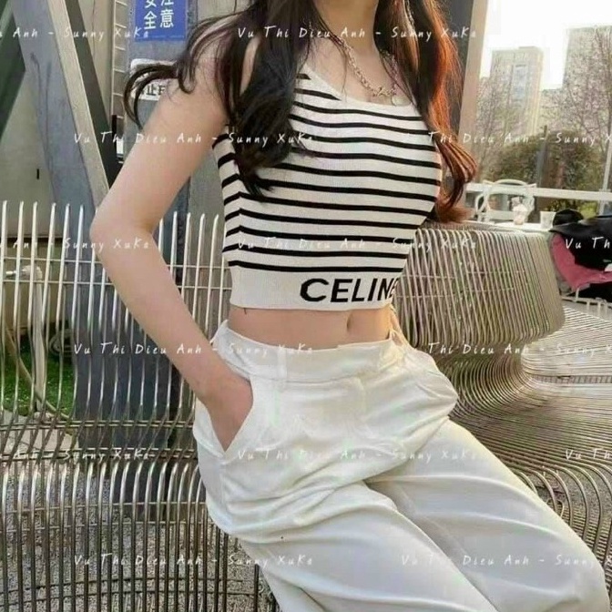 Áo len ba lỗ in chữ sexxy, Áo kiểu hai dây co giãn dáng ôm AL5201 - NhiNhi Shop