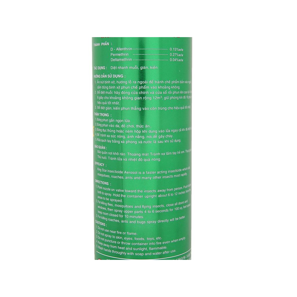 combo 2 - Bình Xịt Côn Trùng Kingstar - Hương Chanh Diệt Kiến, Muỗi, Dán 600ml