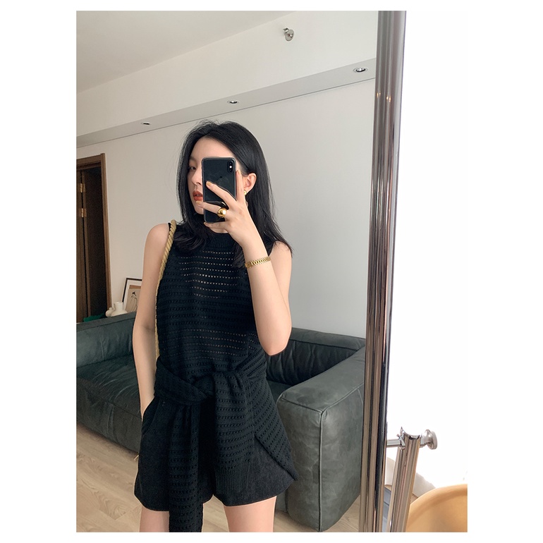 Áo tank top Xiaozhainv sát nách cổ tròn 4 màu thời trang quyến rũ cho nữ