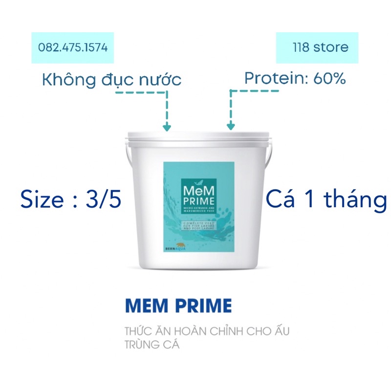 1Kg Cám Mem 2/3 3/5 5/8  8/11- Cám Bỉ 60% đạm - KHÔNG ĐỤC NƯỚC - thức ăn cho lươn giống, cá vàng, cá ranchu.