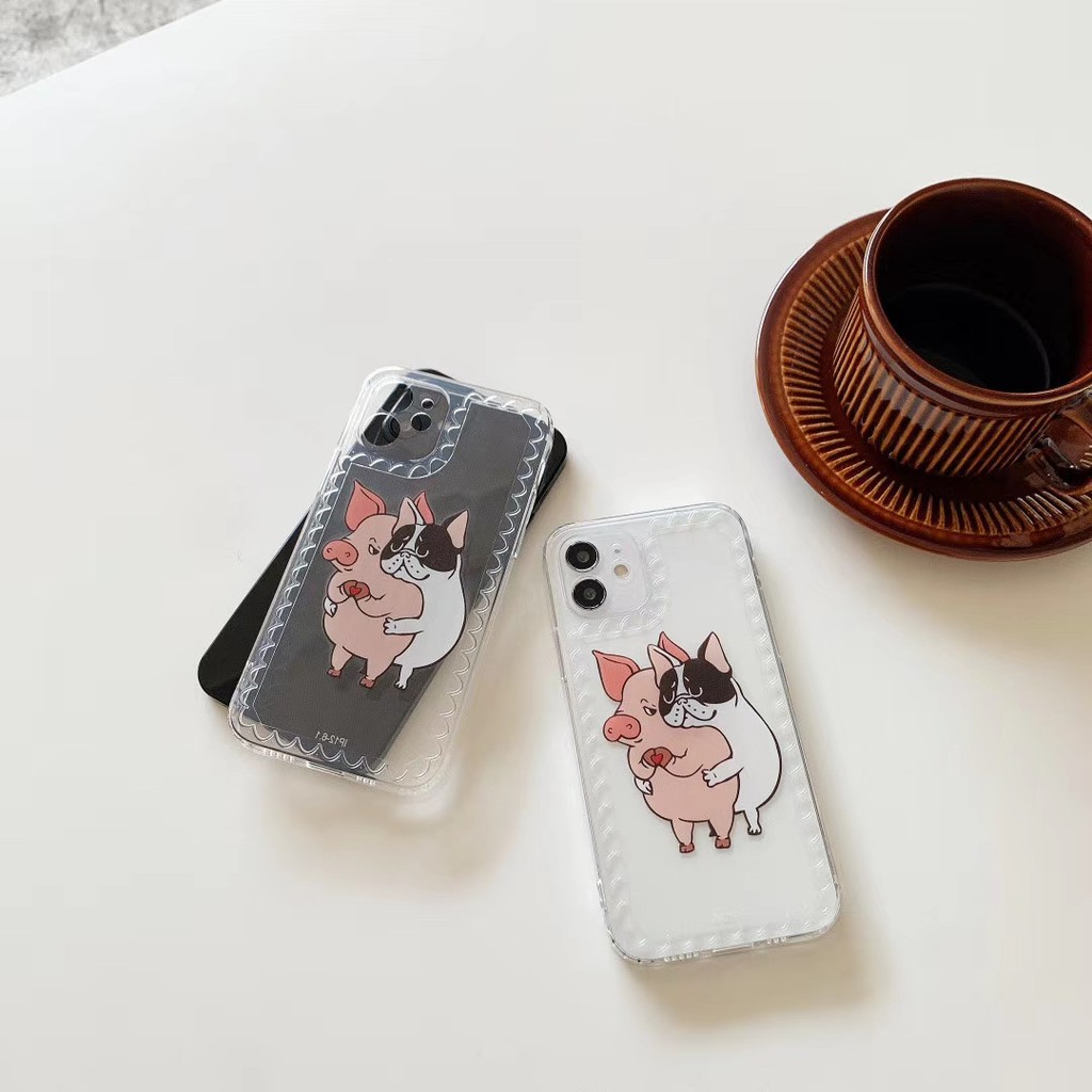 Ốp điện thoại mềm in hình chú heo cho Iphone 7 8 Se2020 7plus 8plus Ix Xr Xsmax 11 Pro Promax 12 12mini Pro Promax | BigBuy360 - bigbuy360.vn