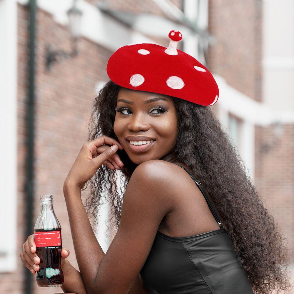 Nón Beret Len Thời Trang Thu Đông Dễ Thương Cho Nữ