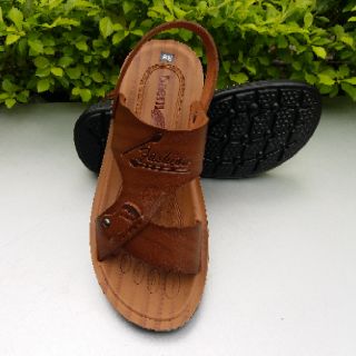 Dép xăng đan da đế cao 4cm