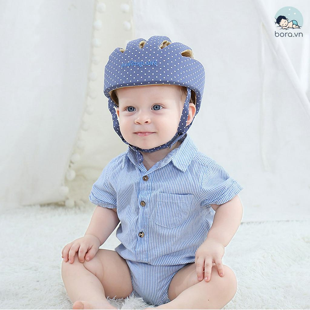 Mũ bảo hiểm cho bé tập bò, tập đi, siêu nhẹ, siêu thoáng, điều chỉnh theo kích thước vòng đầu