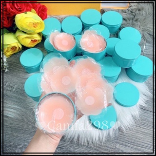 Miếng dán ngực silicon che đầu ti nhũ hoa hộp 5 đôi, miếng dán núm ti nhũ hoa dùng nhiều lần