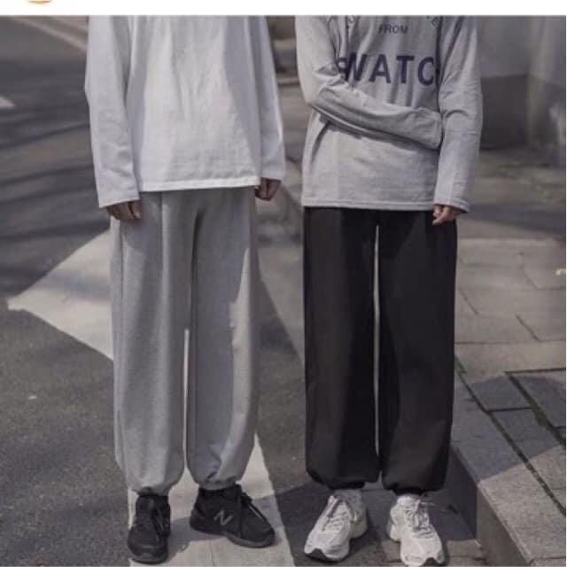 Quần ống rộng bo rút/ Quần Sweatpants Jogger Dây Rút Bo Gấu Nam Nữ