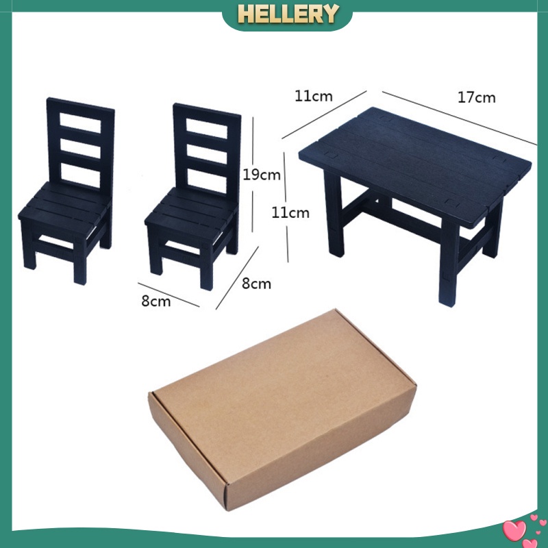 Bàn Ăn 2 Ghế Màu Trắng Tỉ Lệ 1 / 6 Trang Trí Nhà Búp Bê