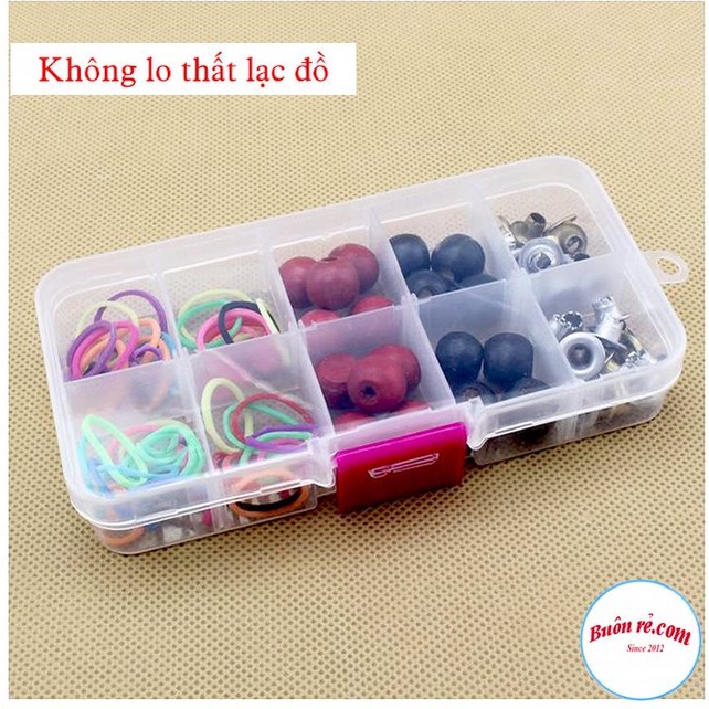 Hộp nhựa 10 ngăn đựng thuốc, phụ kiện – Hộp nhựa trong suốt đựng trang sức – Br 01583