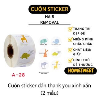 [Có Sẵn] Tem Dán Trang Trí - Cuộn 500 Sticker Dán Trang Trí Túi Bánh Quy, Hộp CupCake 9375