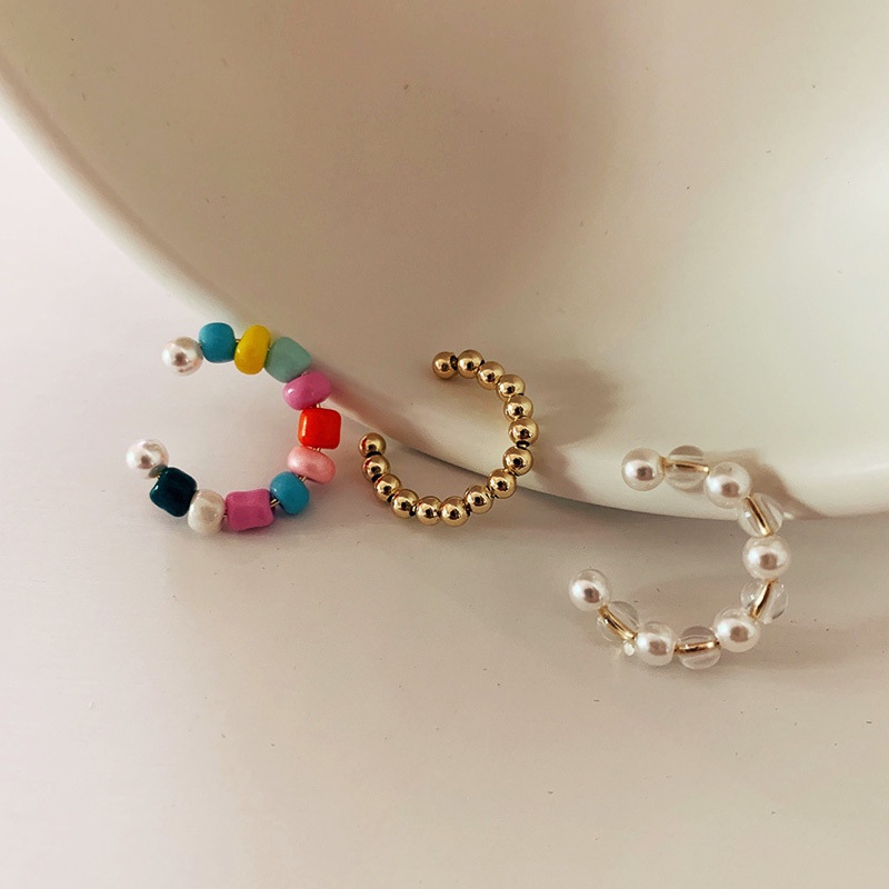 Set 3 khuyên vành tai nhiều màu sắc phong cách cổ điển thời trang cho nữ