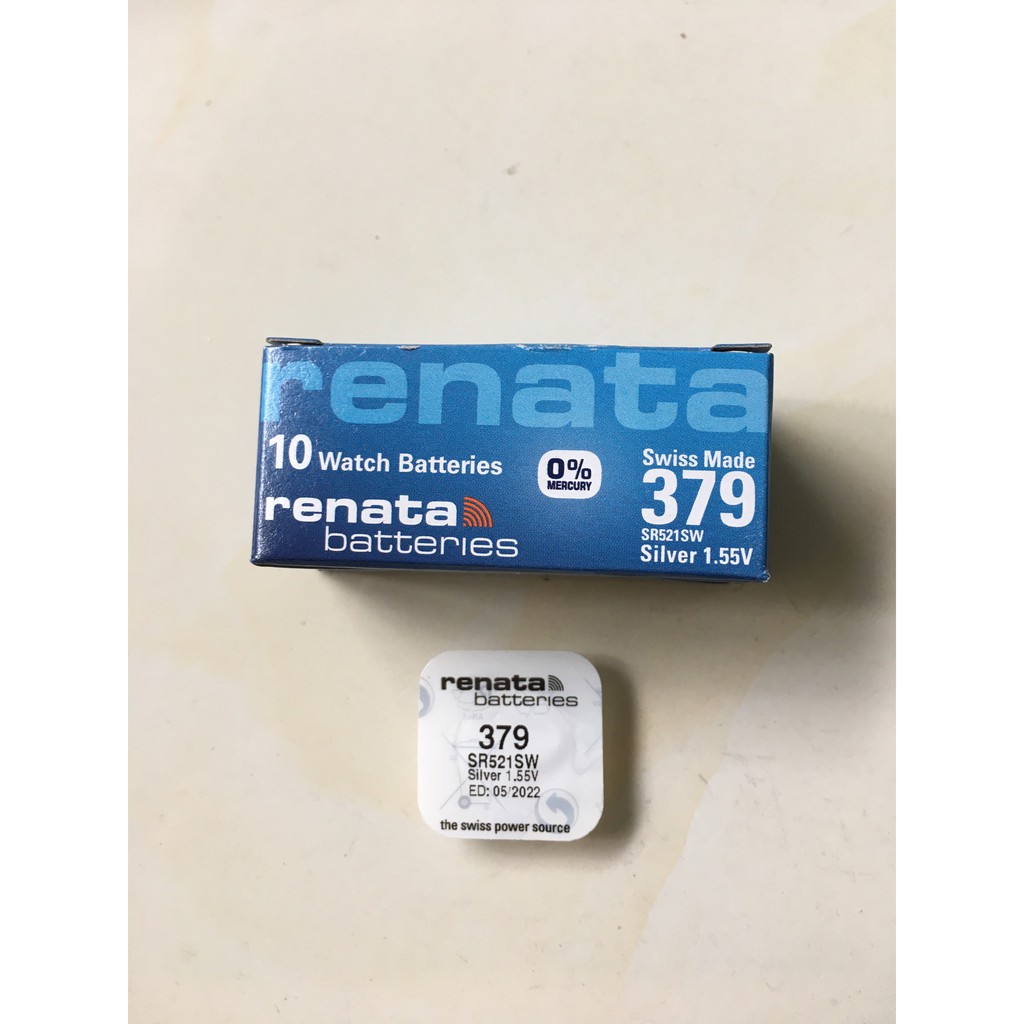 Viên pin Renata SR521SW AG0 G0 LR69 379A SR521 Silver Oxide 1.55V Thụy Sĩ