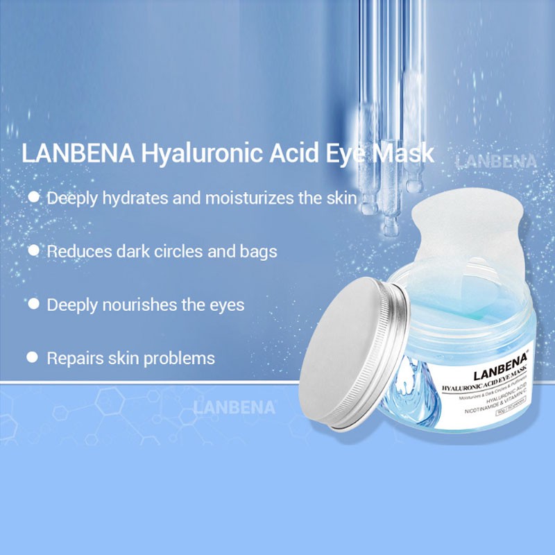 [Hàng mới về] Hộp 50 miếng mặt nạ mắt Hyaluronic Acid/Retinol săn chắc và giảm quầng thâm thương hiệu LANBENA