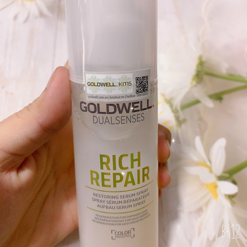 Xịt dưỡng siêu phục hồi bảo vệ nhiệt cho tóc Restoring Serum Spray Goldwell Rich Repair 150ml (chính hãng)