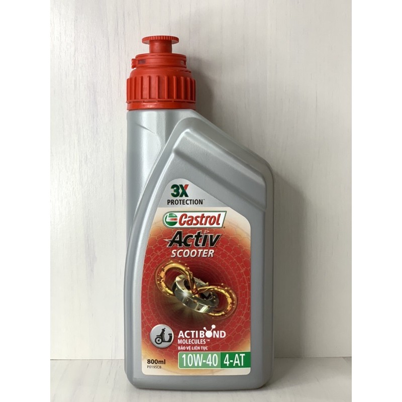 Nhớt Máy XE TAY GA Castrol Scooter ACTIV 4T, 800ml, SAE 10W40, API SL, JASO MB, Bán Tổng hợp