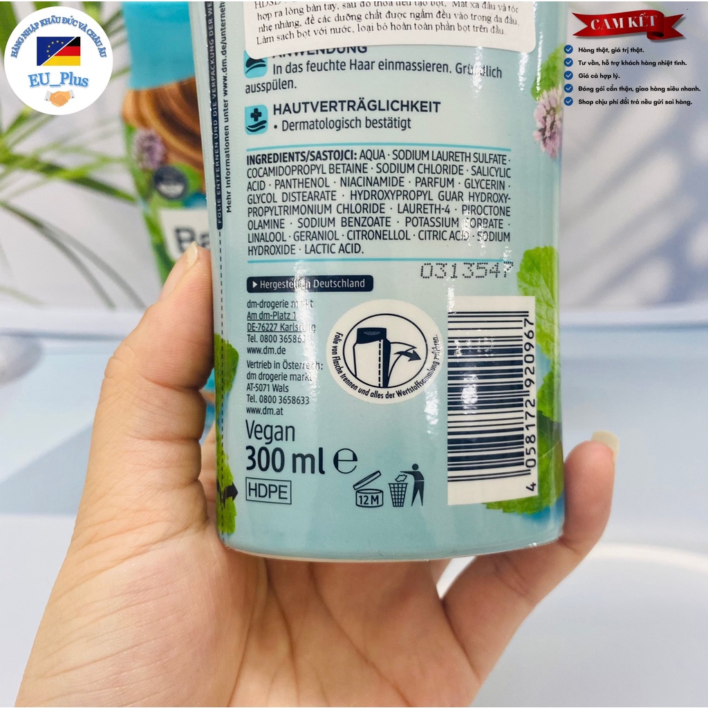 Dầu gội đầu ngăn ngừa gàu, giảm gàu, giảm ngứa, giảm rụng tóc Balea anti schuppen shampoo 300ml