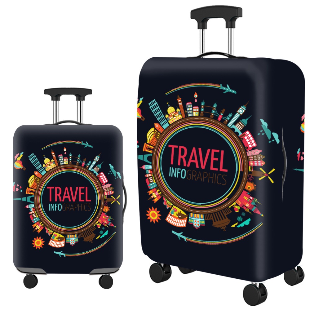 Túi bọc vali - Túi trùm vali Let's Travel cao cấp - Vải thun co giãn, chống nước, chống bụi - Giá 1 chiếc