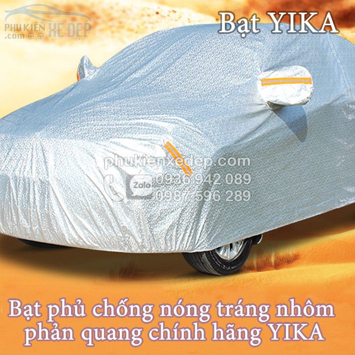 Bạt phủ xe ô tô Hatback, Sedan, SUV tráng Nhôm 3 lớp phản quang các hãng Carfu, YIKA