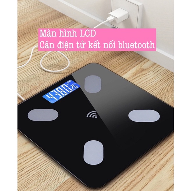 [RẺ NHẤT- ĐO CHUẨN CHỈ SỐ CƠ THỂ] Cân Điện Tử Bluetooth LOẠI SẠC Đo Chỉ Số Sức Khỏe Kiểm Soát Ăn Uống 2904CD