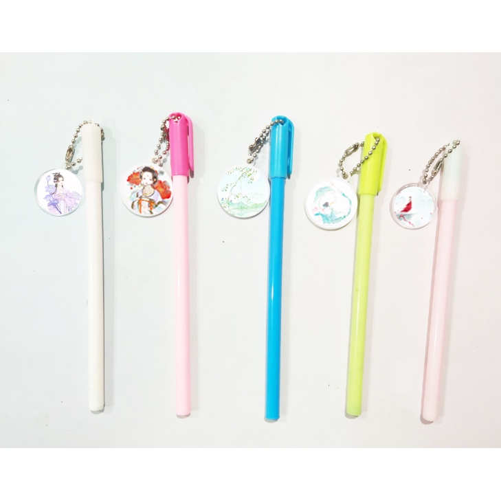 Bút cổ trang kèm dây treo BMCI23 bút cute dễ thương thần tượng idol hoạt hình