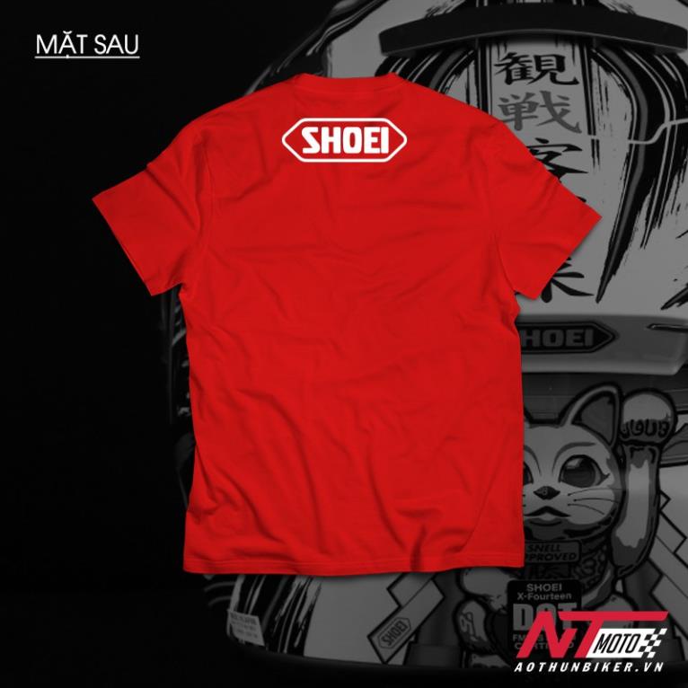 Áo Thun Biker - Shoei X14 Motegi Mèo Thần Tài Unisex Nam Nữ tay ngắn có Big Size Cho