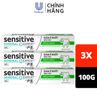 Combo 3 Kem Đánh Răng Cho Răng Nhạy Cảm P/S Sensitive Mineral Expert Thơm Mát 100g giúp làm dịu cơn ê buốt chỉ trong 30s