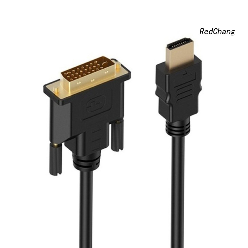 -SPQ- HDMI to DVI Cable Adapter 24+1 Pin Male 1080P Converter Wire Cord for TV Laptop