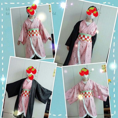 Bộ áo kimono hóa trang nhân vật Nezuko hoạt hình cho bé