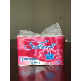 Bịch 12 cuộn giây vệ sinh Silkwell 2 lớp ( màu đỏ hoặc cam)
