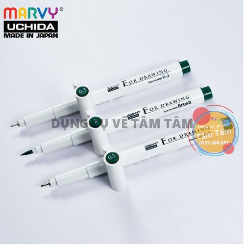 [ TÂM TÂM ]-Bút line chuyên nghiệp Marvy Uchida 4600 size Brush Màu-