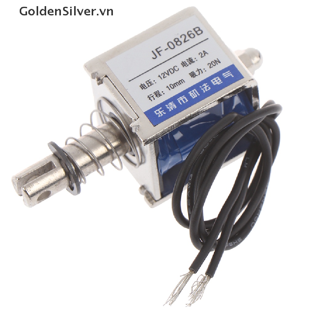 Thiết bị điện từ DC12V 2A loại đẩy kéo khung mở solenoid 10mm 20N