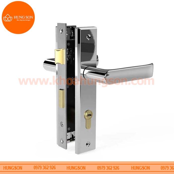 KHÓA TAY NẮM CỬA NHÔM ĐƠN ĐIỂM HUY HOÀNG EX 70-44 10TB