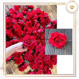 Đầu bông hồng bằng nhung- Hoa giả