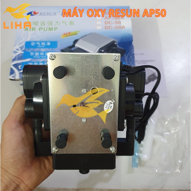 Máy Sủi Oxy Resun AP50 (25W-54Lít/Phút) - Sủi Khí Oxi Vỏ Nhôm Siêu Êm Siêu Mạnh