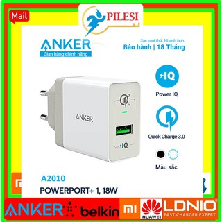Sạc anker powerport+ 1 cổng 18w quick charge 3.0 có poweriq - a2010 tray không box