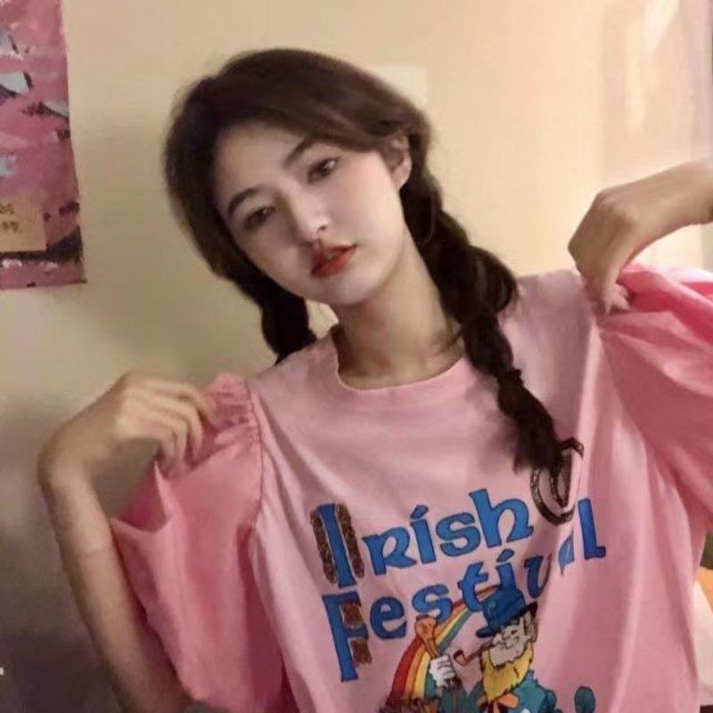 Áo phông  tay bồng Free size 40-55kg Quảng Châu