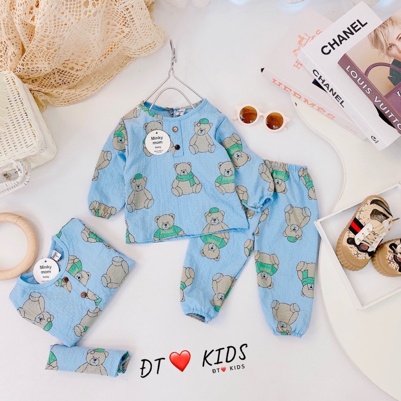 DTkid dài tay quần dài Alibaba chất xốp cho bé 7kg đến 17kg