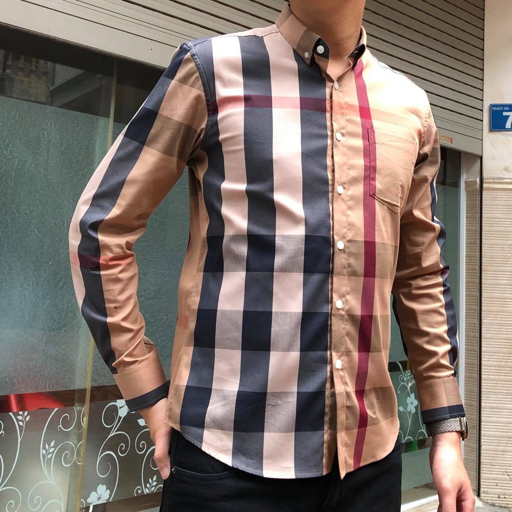 Áo sơ mi BBR dài tay kẻ sọc, sơ mi dài tay cao cấp 2021